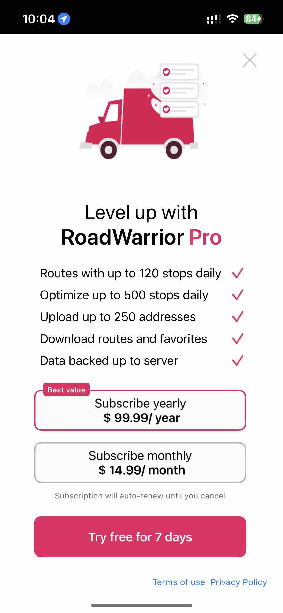 RoadWarrior Route Planner