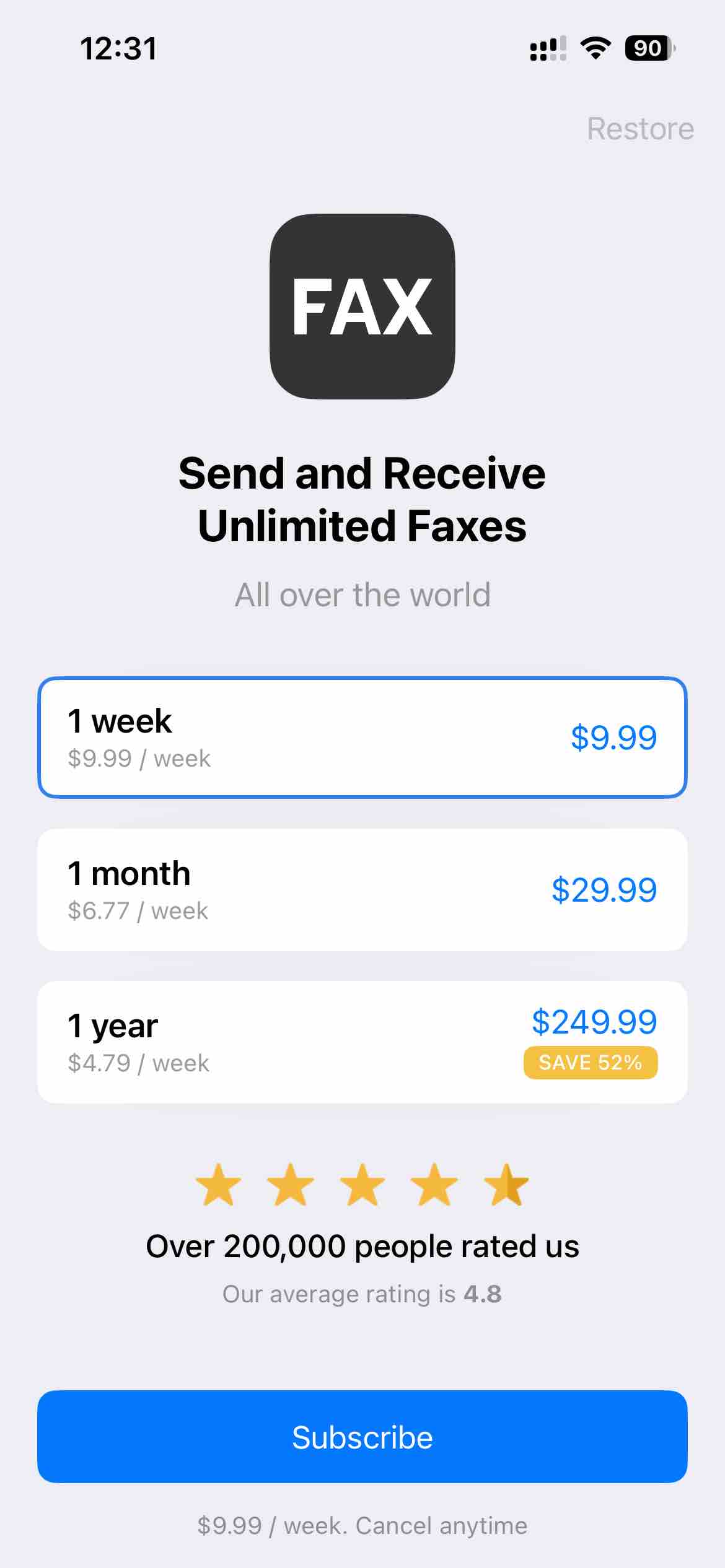 FAX from iPhone: Send Doc App